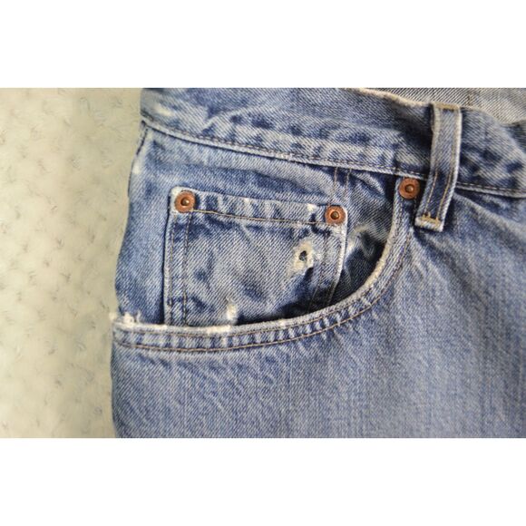 Lucky Brand Dungaree Men's 38 Medium Wash Straight Baggy Fit Button Fly Jeans - Picture 12 of 15